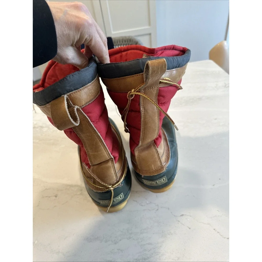 Vintage Mens 12 Lands End Snow boots Water Repellent sherpa- Wear Or Camp Decor